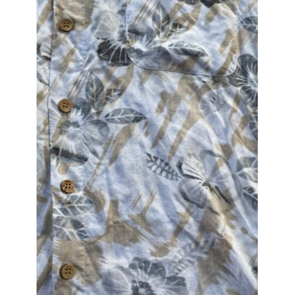 Marc Edwards Men's Rayon XXL Gray Floral Hawaiian Short Sleeve Button Up Shirt - Picture 7 of 9
